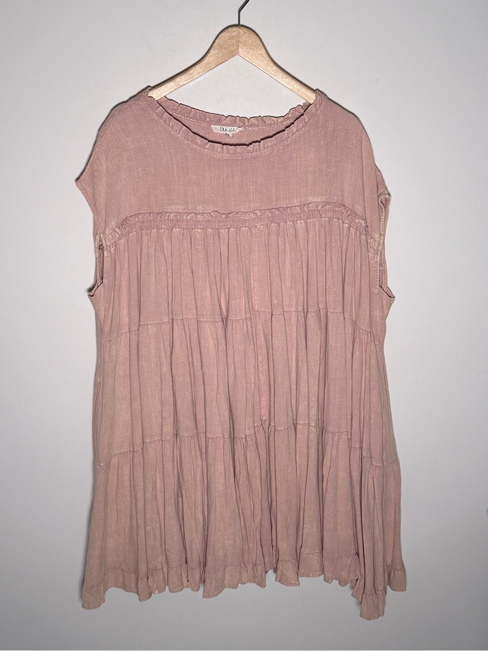 Oli & Hali WASHED TIERED RUFFLE HEM BABYDOLL MINI DRESS M - Picture 4 of 9
